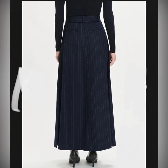 NEW FAVORITE DAUGHTER the gabby maxi skirt in Navy Pinstripe size 2 - Picture 6 of 15